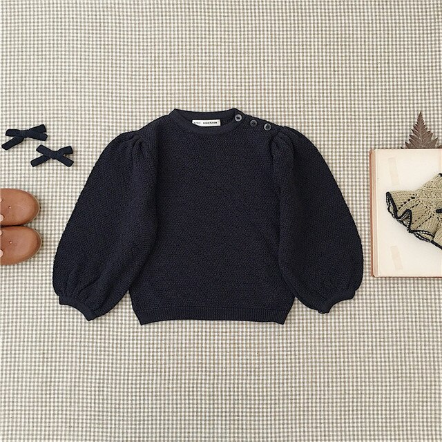 Bufiasty sweter EnkeliBB Soor Ploom dla dziewczynki, w stylu vintage z wiosennymi rękawami - jakość top, marka design - Wianko - 9