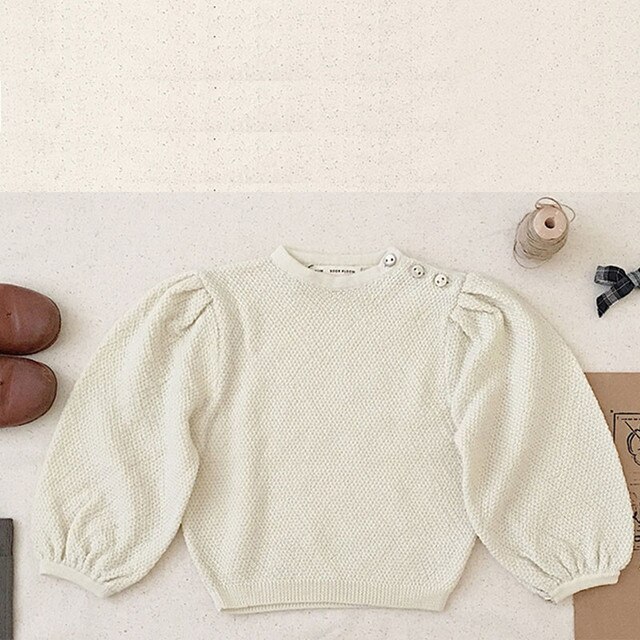 Bufiasty sweter EnkeliBB Soor Ploom dla dziewczynki, w stylu vintage z wiosennymi rękawami - jakość top, marka design - Wianko - 18