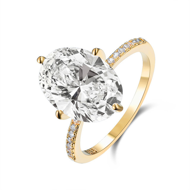Luksusowy pierścionek ślubny z białym kryształem dla kobiet, Vintage, owalny krój, złoto srebrne obrączki ceremonijne - Wianko - 11