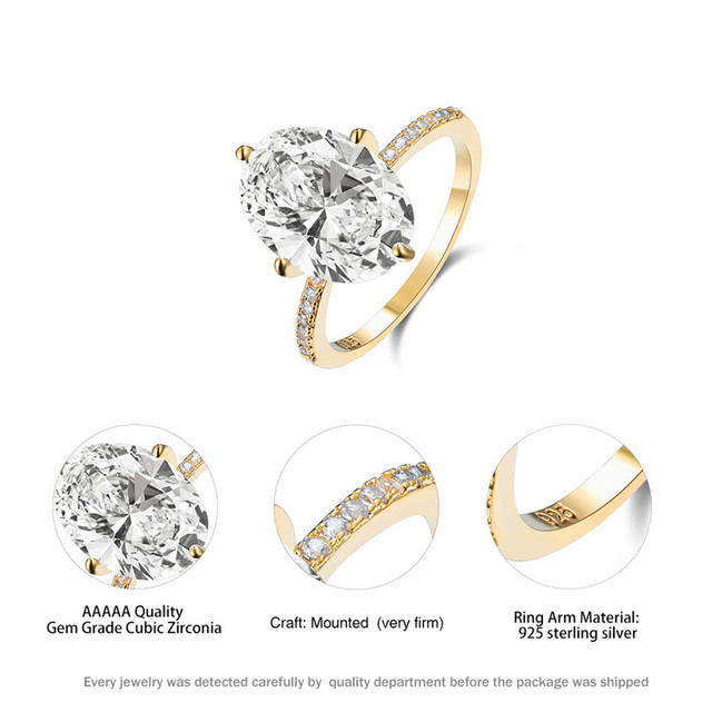 Luksusowy pierścionek ślubny z białym kryształem dla kobiet, Vintage, owalny krój, złoto srebrne obrączki ceremonijne - Wianko - 13