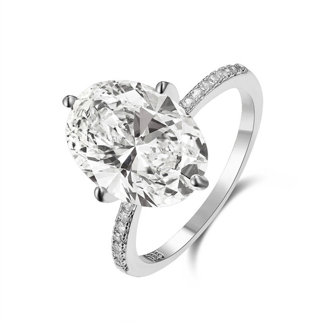 Luksusowy pierścionek ślubny z białym kryształem dla kobiet, Vintage, owalny krój, złoto srebrne obrączki ceremonijne - Wianko - 5