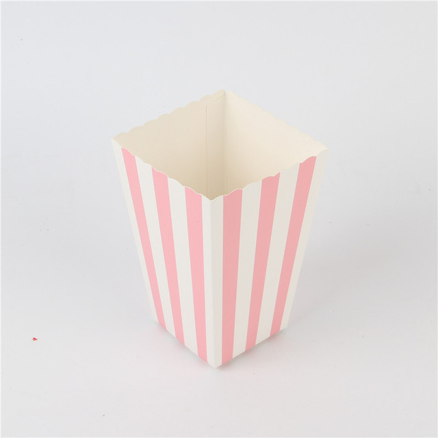 Partia 12 sztuk kolorowych papierowych pudełek na popcorn w wzór chevron - idealne na cukierki, przekąski, dekorację weselną i przyjęcie urodzinowe - Wianko - 6