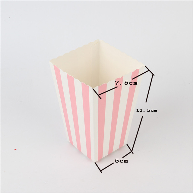 Partia 12 sztuk kolorowych papierowych pudełek na popcorn w wzór chevron - idealne na cukierki, przekąski, dekorację weselną i przyjęcie urodzinowe - Wianko - 3