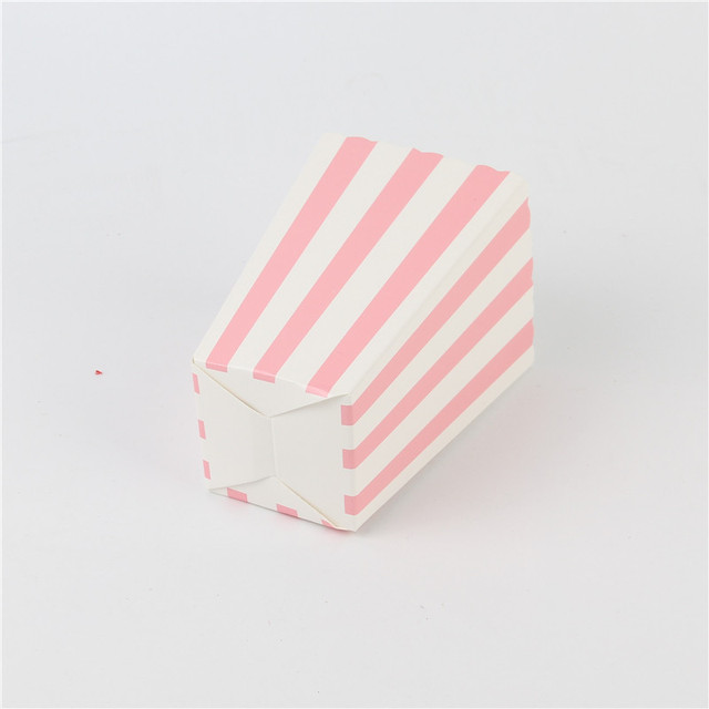 Partia 12 sztuk kolorowych papierowych pudełek na popcorn w wzór chevron - idealne na cukierki, przekąski, dekorację weselną i przyjęcie urodzinowe - Wianko - 7