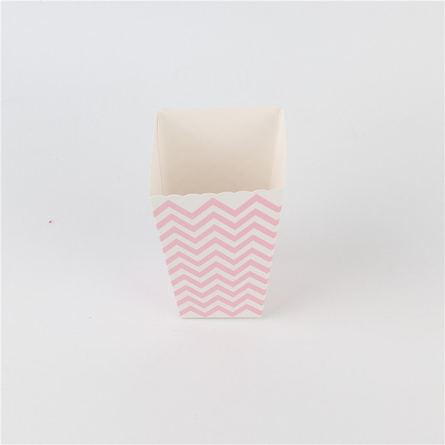 Partia 12 sztuk kolorowych papierowych pudełek na popcorn w wzór chevron - idealne na cukierki, przekąski, dekorację weselną i przyjęcie urodzinowe - Wianko - 12