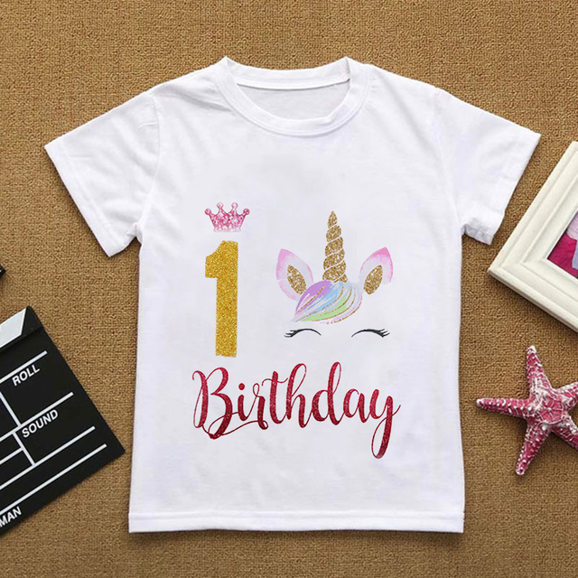 Dziewięciolatka: Dziewczęca koszulka z grafiką jednorożca na urodziny - Wianko - 4