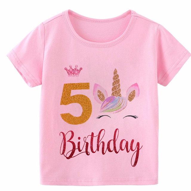 Dziewięciolatka: Dziewczęca koszulka z grafiką jednorożca na urodziny - Wianko - 3