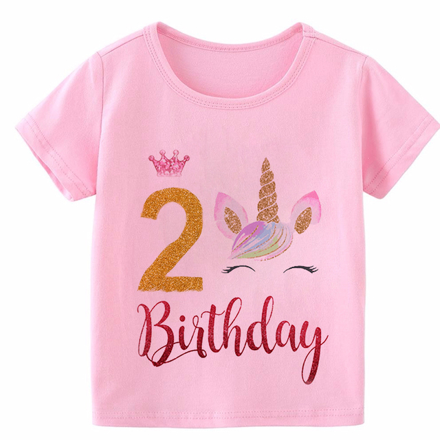Dziewięciolatka: Dziewczęca koszulka z grafiką jednorożca na urodziny - Wianko - 7