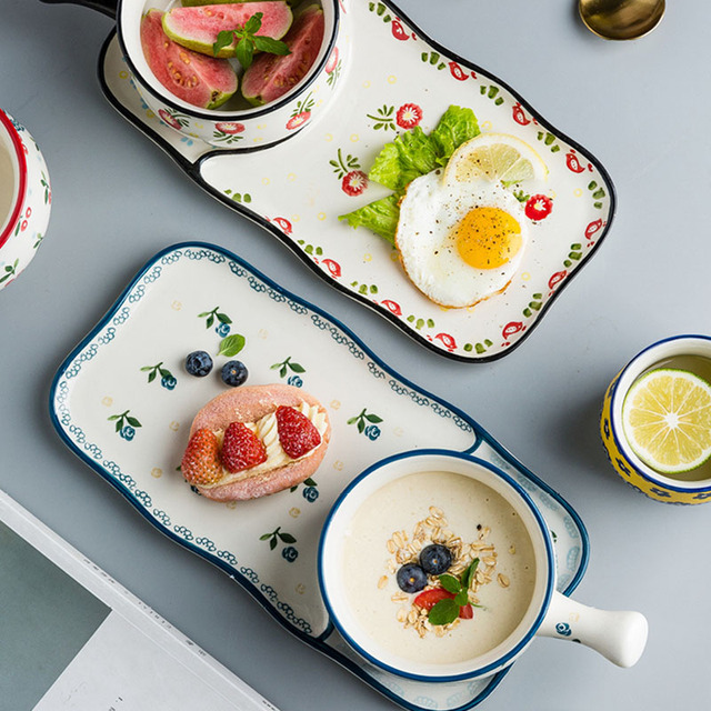 Miska śniadaniowa ceramiczna XINCHEN 2021 z uchwytem glazury do pieczenia chleba, mleka i owoców - Wianko - 3