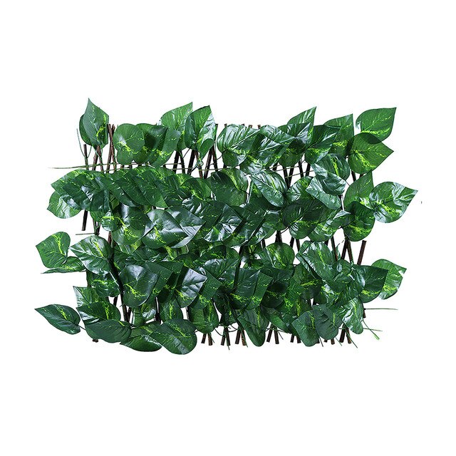 Zielone ogrodzenie z chowanymi sztucznymi roślinami - liście bluszczu, UV-chronione, wiszące, dekoracja ogrodu - Wianko - 2