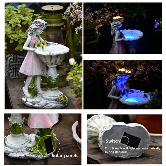 Solar Fairy - stylowa dekoracja ogrodowa: statua ogrodowa zasilana energią słoneczną, emitująca światło zwierząt wiewiórek - wspaniała ozdoba dla Twojego ogrodu i salonu - Wianko - 3