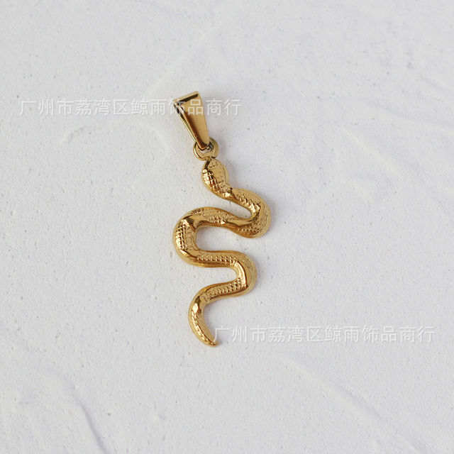 Wisiorek w kształcie węża róża ze stali nierdzewnej - biżuteria łącząca geometrię i elegancję dla kobiet - Wianko - 33