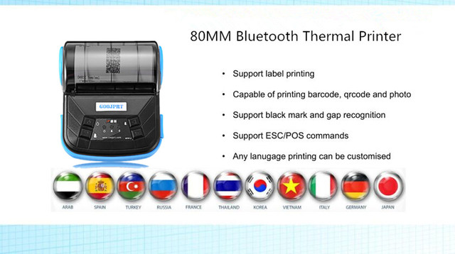 Mini drukarka termiczna MTP-3 80mm z Bluetooth do paragonów przenośna i bezprzewodowa - Android, iOS, Windows - Wianko - 1