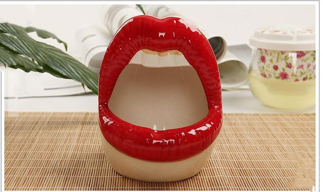 Seksowna ceramiczna popielniczka czerwonej wargi - pięknie modny prezent dla palaczy, idealny do samochodu - Wianko - 6