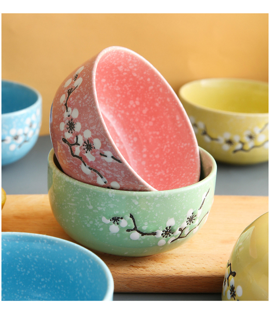 Miseczka ceramiczna chińskiego stylu w kolorze śliwkowym, łatwa w czyszczeniu i zagęszczająca, 4 kolory dostępne - Wianko - 7