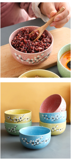 Miseczka ceramiczna chińskiego stylu w kolorze śliwkowym, łatwa w czyszczeniu i zagęszczająca, 4 kolory dostępne - Wianko - 4