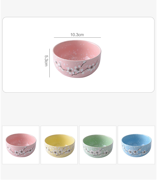 Miseczka ceramiczna chińskiego stylu w kolorze śliwkowym, łatwa w czyszczeniu i zagęszczająca, 4 kolory dostępne - Wianko - 2