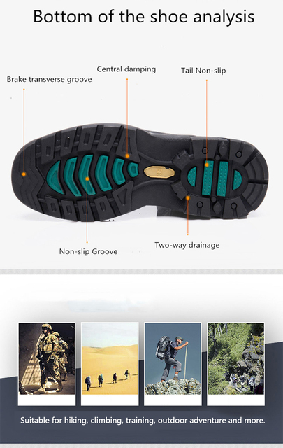Wojskowe buty turystyczne męskie i damskie - odporne na zużycie, oddychające z siatką Mesh dla trekkingu, wędkarstwa i campingów - Wianko - 6