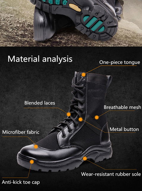 Wojskowe buty turystyczne męskie i damskie - odporne na zużycie, oddychające z siatką Mesh dla trekkingu, wędkarstwa i campingów - Wianko - 5