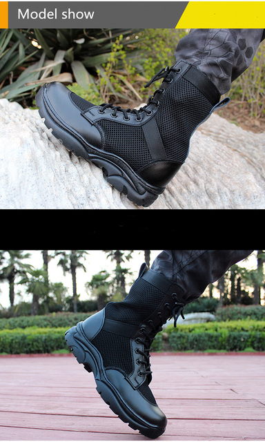 Wojskowe buty turystyczne męskie i damskie - odporne na zużycie, oddychające z siatką Mesh dla trekkingu, wędkarstwa i campingów - Wianko - 10