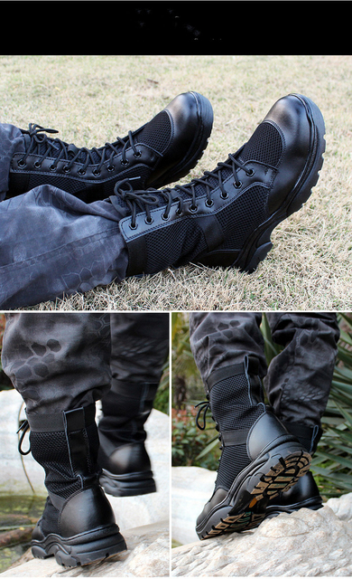 Wojskowe buty turystyczne męskie i damskie - odporne na zużycie, oddychające z siatką Mesh dla trekkingu, wędkarstwa i campingów - Wianko - 12