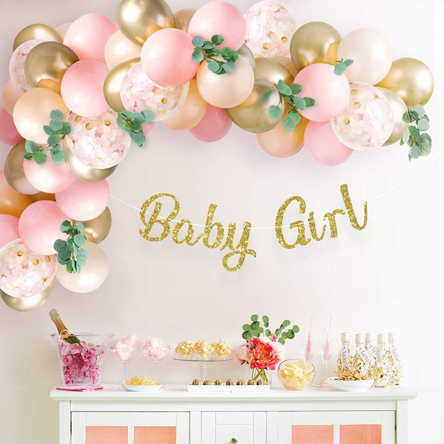 Zestaw dekoracji na 1 urodziny dziewczynki - różowe balony chromowane w złocie z girlandą na łuk dla Baby Shower i przyjęć urodzinowych dla dzieci - Wianko - 4