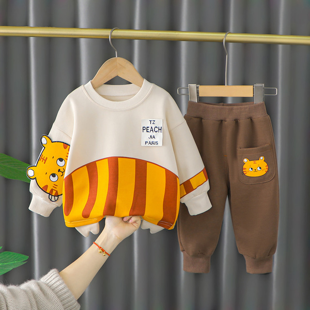 Dwuczęściowy zestaw ubrań dla dzieci w wieku 0-4 lat - cartoon body z długim rękawem, wiosenny styl 2022, dla chłopców i dziewczynek - Wianko - 11