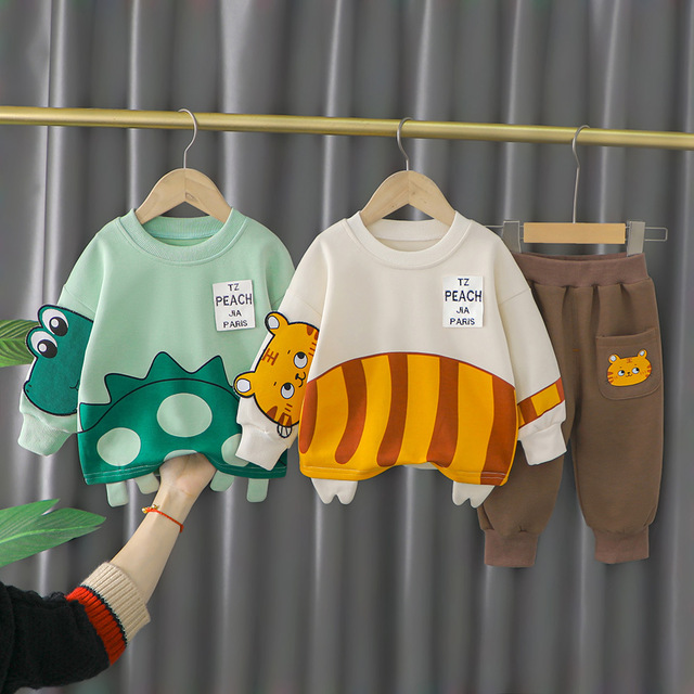Dwuczęściowy zestaw ubrań dla dzieci w wieku 0-4 lat - cartoon body z długim rękawem, wiosenny styl 2022, dla chłopców i dziewczynek - Wianko - 8