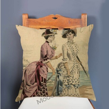 Poszewka na poduszkę luksusowa lniana z motywem Europejskiej Ery Victorii dla eleganckiej dekoracji wnętrz - Wianko - 7