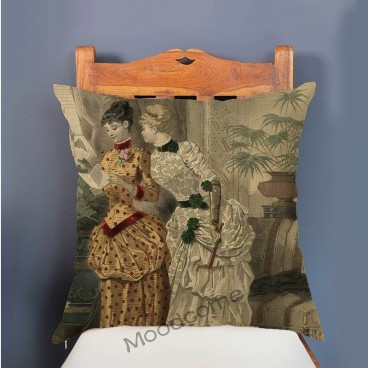 Poszewka na poduszkę luksusowa lniana z motywem Europejskiej Ery Victorii dla eleganckiej dekoracji wnętrz - Wianko - 9