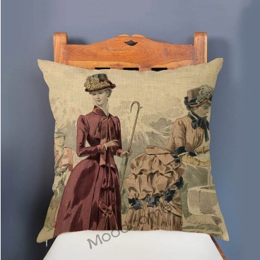 Poszewka na poduszkę luksusowa lniana z motywem Europejskiej Ery Victorii dla eleganckiej dekoracji wnętrz - Wianko - 12