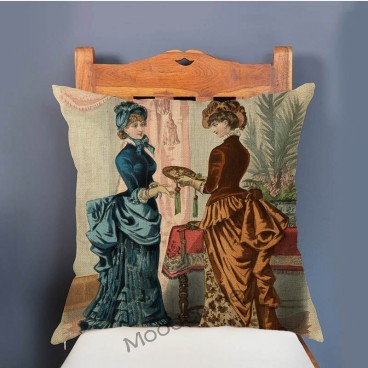 Poszewka na poduszkę luksusowa lniana z motywem Europejskiej Ery Victorii dla eleganckiej dekoracji wnętrz - Wianko - 10