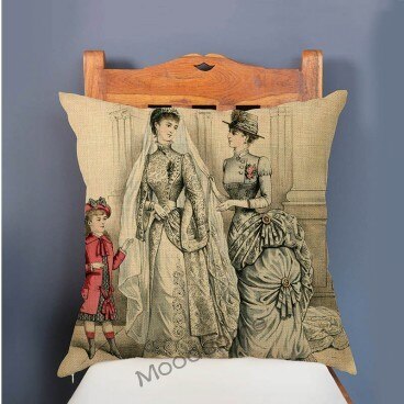 Poszewka na poduszkę luksusowa lniana z motywem Europejskiej Ery Victorii dla eleganckiej dekoracji wnętrz - Wianko - 5