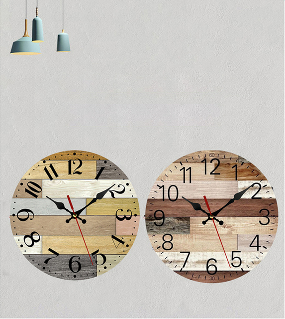 30-cm drewniany zegar ściany w stylu retro - dekoracja do domu, kuchni - duży zegar ściany artystyczny - Wianko - 13