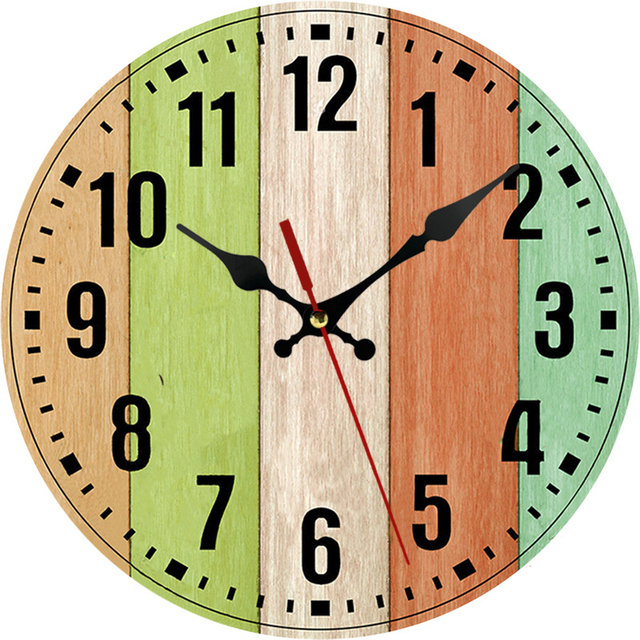 30-cm drewniany zegar ściany w stylu retro - dekoracja do domu, kuchni - duży zegar ściany artystyczny - Wianko - 15