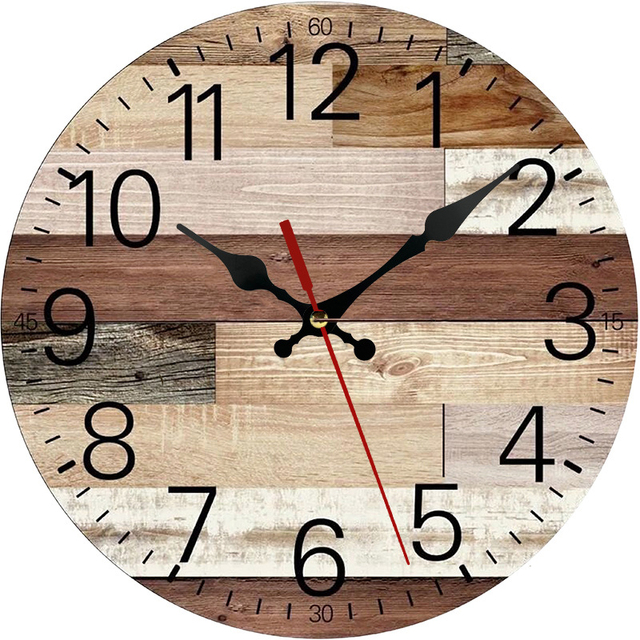 30-cm drewniany zegar ściany w stylu retro - dekoracja do domu, kuchni - duży zegar ściany artystyczny - Wianko - 14