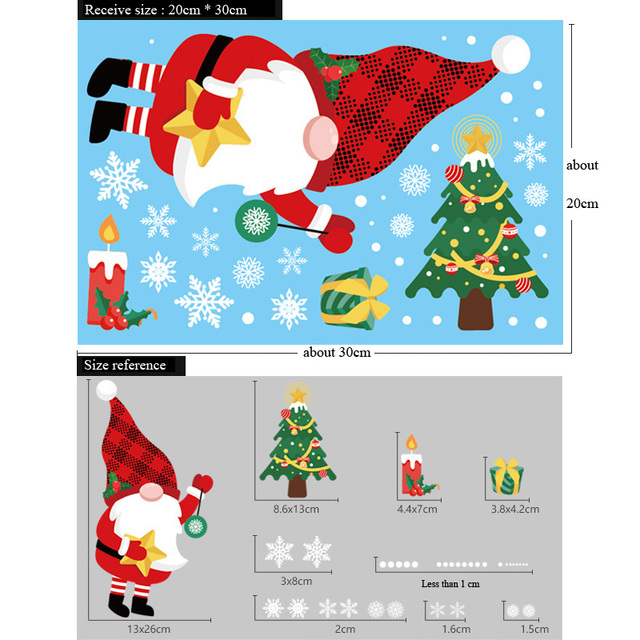 Naklejki ścienne Cartoon Święty Mikołaj - dekoracje elektrostatyczne na szklane okna, idealne na Boże Narodzenie i Nowy Rok - Wianko - 10