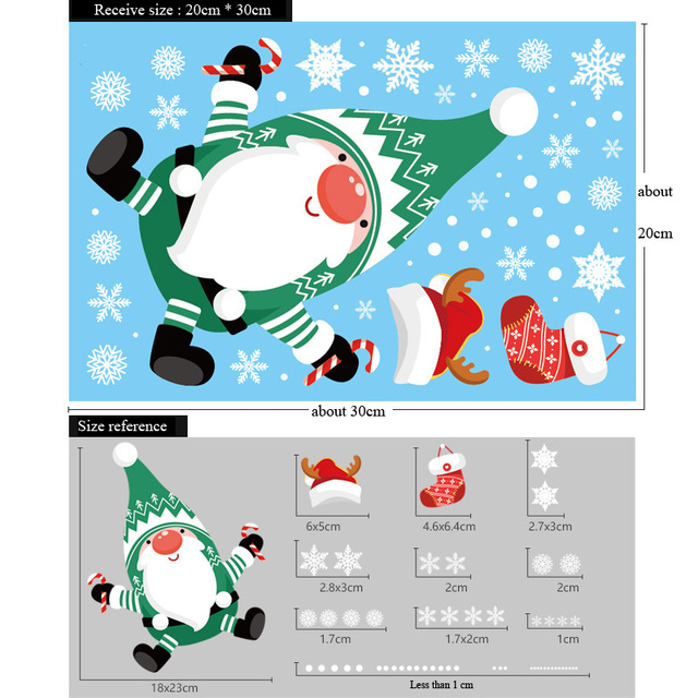 Naklejki ścienne Cartoon Święty Mikołaj - dekoracje elektrostatyczne na szklane okna, idealne na Boże Narodzenie i Nowy Rok - Wianko - 11