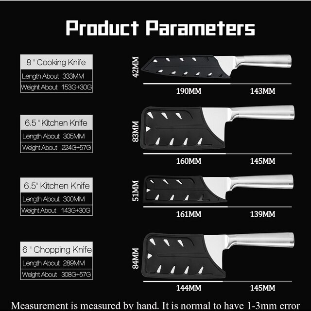 Szef kuchni - japoński nóż Santoku 6.5 '' do krojenia łososia, sushi i sashimi ze stali nierdzewnej Nakiri. Płaszczowa pokrywa w zestawie - Wianko - 2