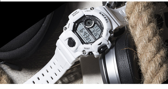 Zegarek męski Smael - wodoodporny, wielofunkcyjny, Casual LED, cyfrowy, wojskowy - Wianko - 9