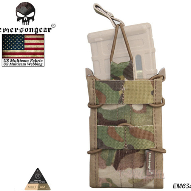 Nowy pokrowiec na polowanie Airsoft z pojedynczym magazynem EM6345 MOLLE od marki Emerson - khaki/brązowy/czarny - Wianko - 1