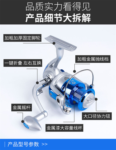 Kołowrotek spinningowy 3000-6000 z metalową cewką, 5BB łożysko, do wędkowania na łodzi, morze Rock Sea - Wianko - 3