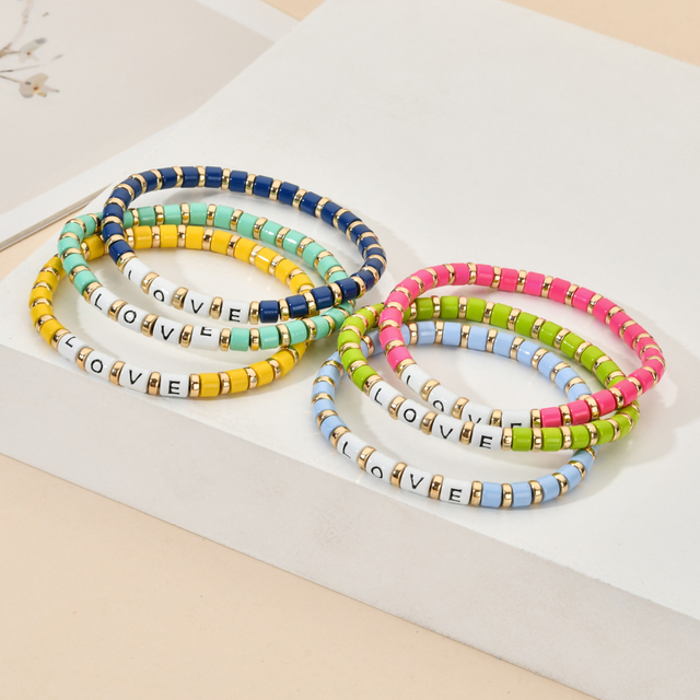 Nowe bransoletki Boho Neon kolor miłość luksusowa biżuteria dla kobiet - kolorowe akcesoria modowe - Wianko - 1