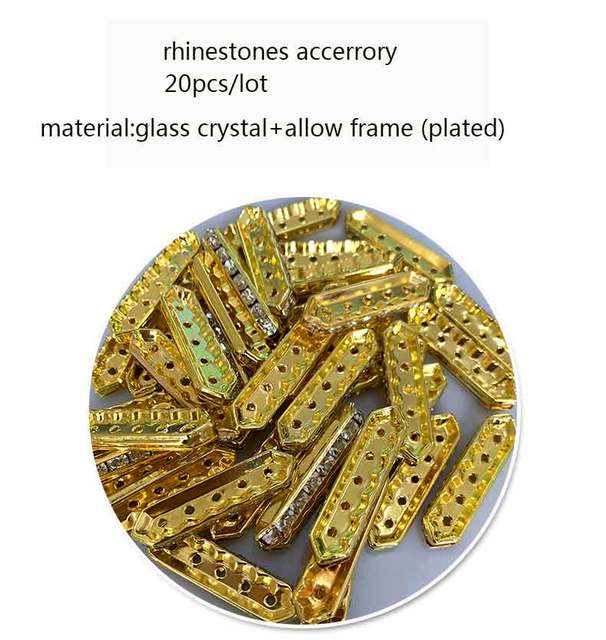 20 sztuk/partia Kryształowe koraliki Bridge & Bar złocono-cyrconowe 2-3-5 otworów Spacer-akcesoria-supplie - Wianko - 1