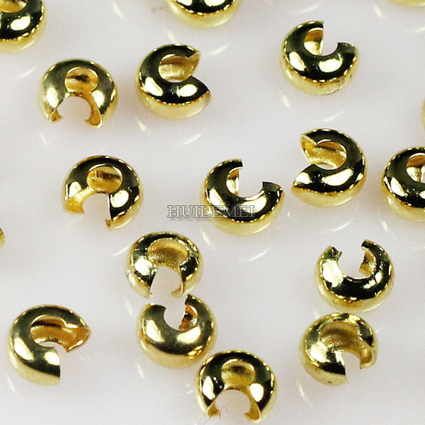 Hurt 200 sztuk miedziane, metalowe szydełkowane koraliki o średnicy 3mm, 4mm, 5mm w kolorze srebrnym i złotym dla DIY biżuterii - Wianko - 8
