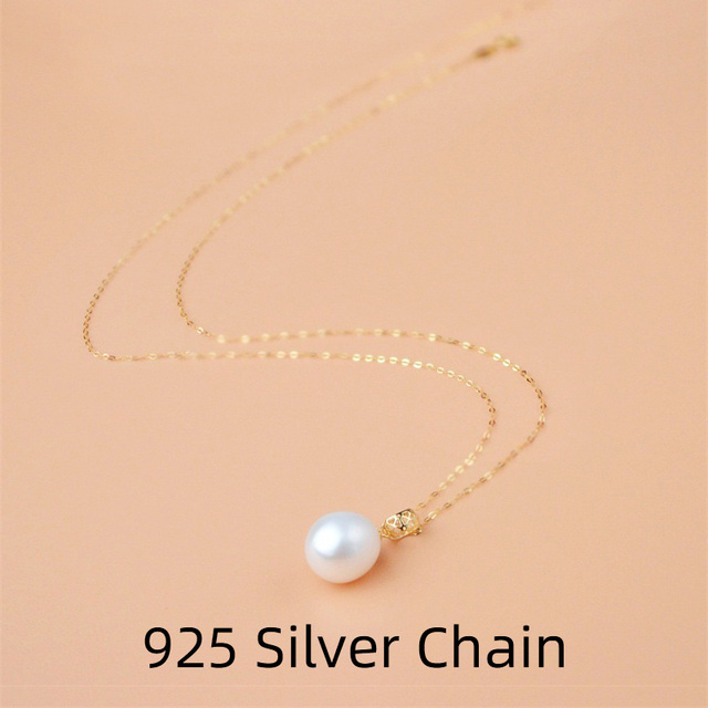 Naszyjnik wisiorek z perłą ze złota 18K ZHIXI Au750 w świeży i naturalny sposób - Wianko - 3