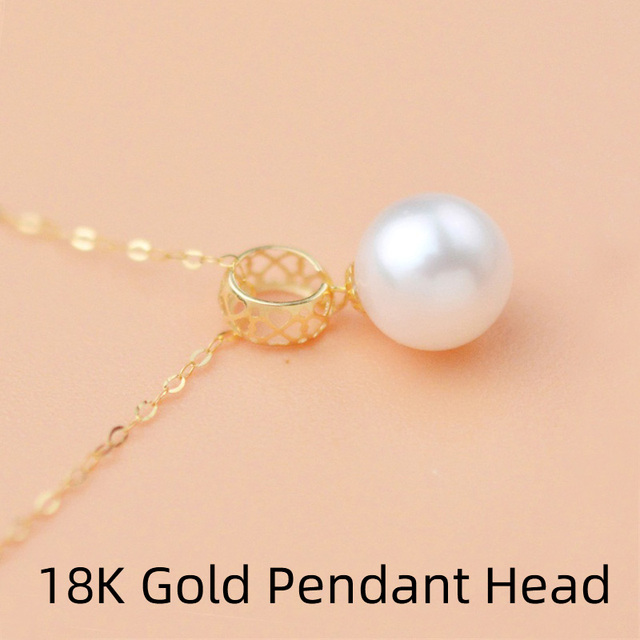 Naszyjnik wisiorek z perłą ze złota 18K ZHIXI Au750 w świeży i naturalny sposób - Wianko - 2
