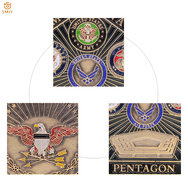 Monety kolekcjonerskie US Army, Navy, Air Force, Korpus Piechoty Morskiej - Pentagon, USA - Wianko - 32