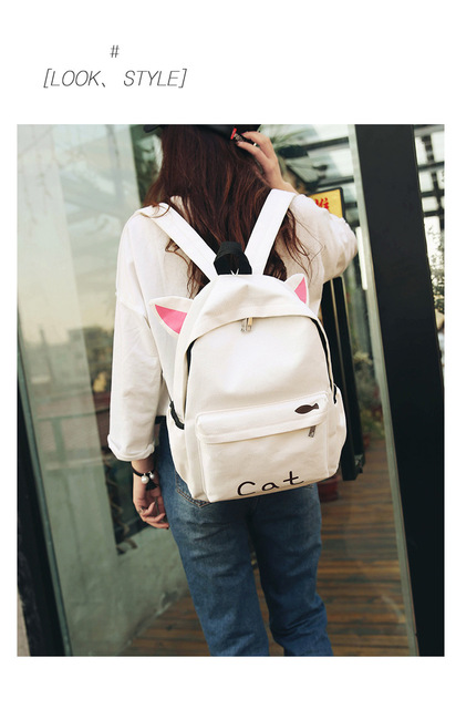 Plecak HISUELY Fashion z kreskówkowymi uszami królika dla kobiet i studentów - Wianko - 41