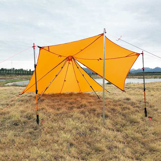 Namiot na wędrówki 2-osobowy ultralekki 20D Silnylon, waga 490g, wodoodporna ochrona przed deszczem, UV i przeciwsłoneczna baldachim - Wianko - 5